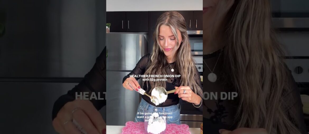 high protein french onion dip! #highprotein #whatieatinaday #recipe high protein french onion dip! #highprotein #whatieatinaday #recipe