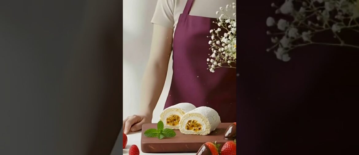 French meringue with passion fruit #shorts #food #foodie #recipes #yummy #homemade