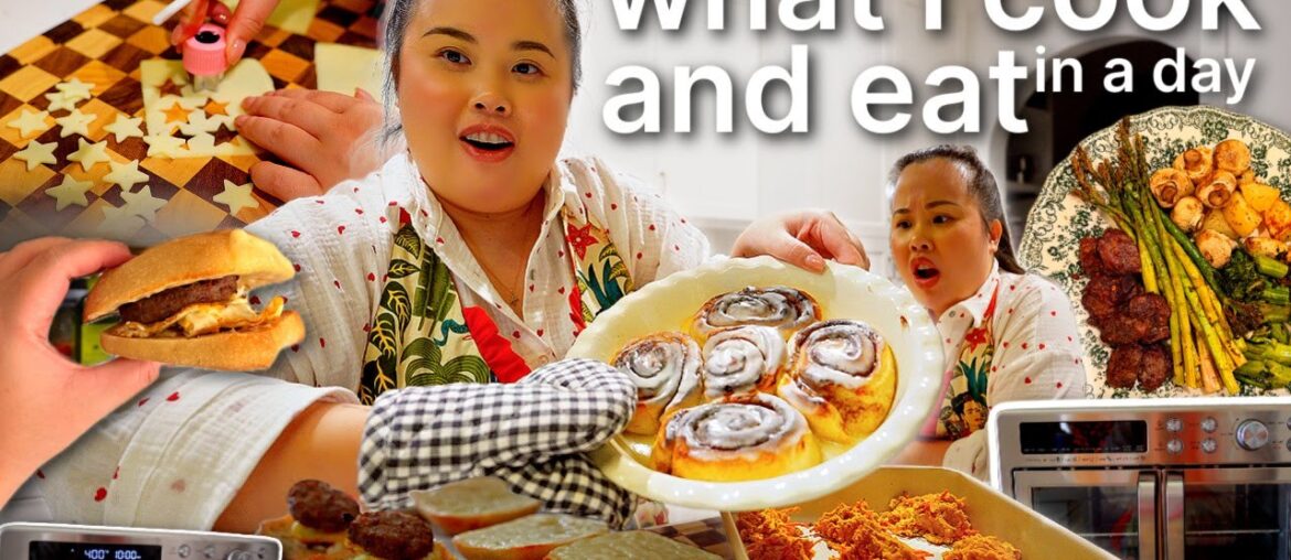 VLOG: what i cook and eat in a day ft. easy + fast meals w/ midea flexify french door air fryer oven