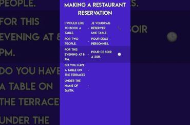 Making a Restaurant Reservation in French | Essential French Phrases (A2-B1)