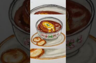 French onion soup drawing shorts #french #onion #soup #shorts