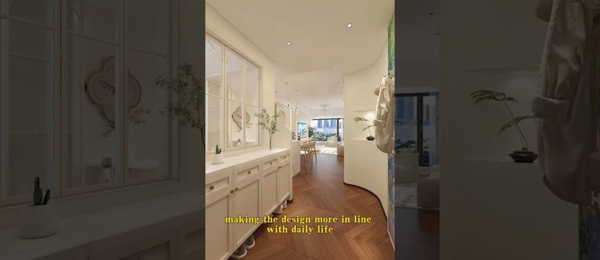 Design of foyer and dining-kitchen area in French style#interiordesign#homedecorideas#foyerdesign