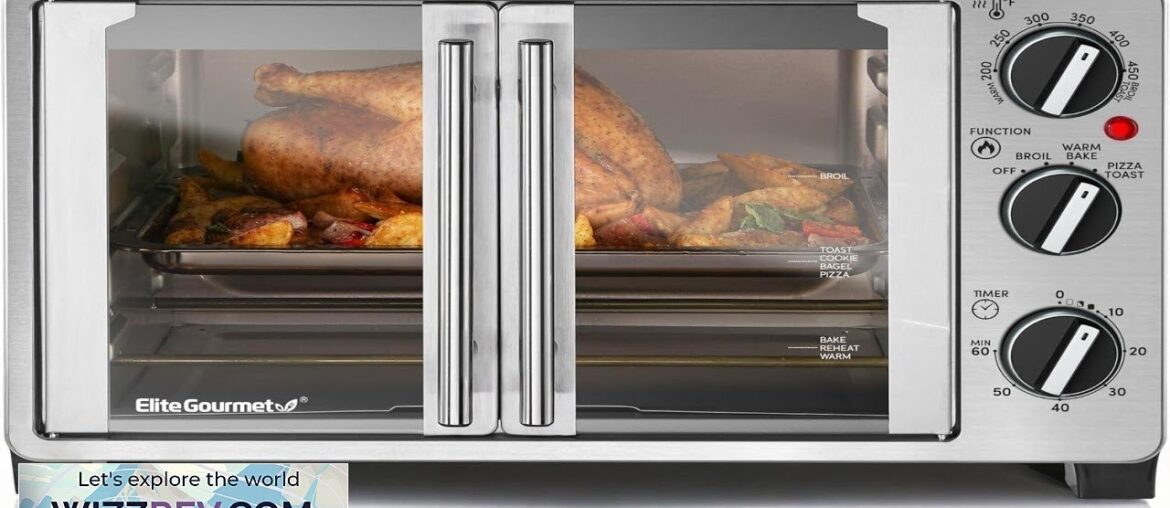 Elite Gourmet ETO2530M Double French Door Countertop Toaster Oven Bake Broil Toast Elite Gourmet ETO2530M Double French Door Countertop Toaster Oven Bake Broil Toast