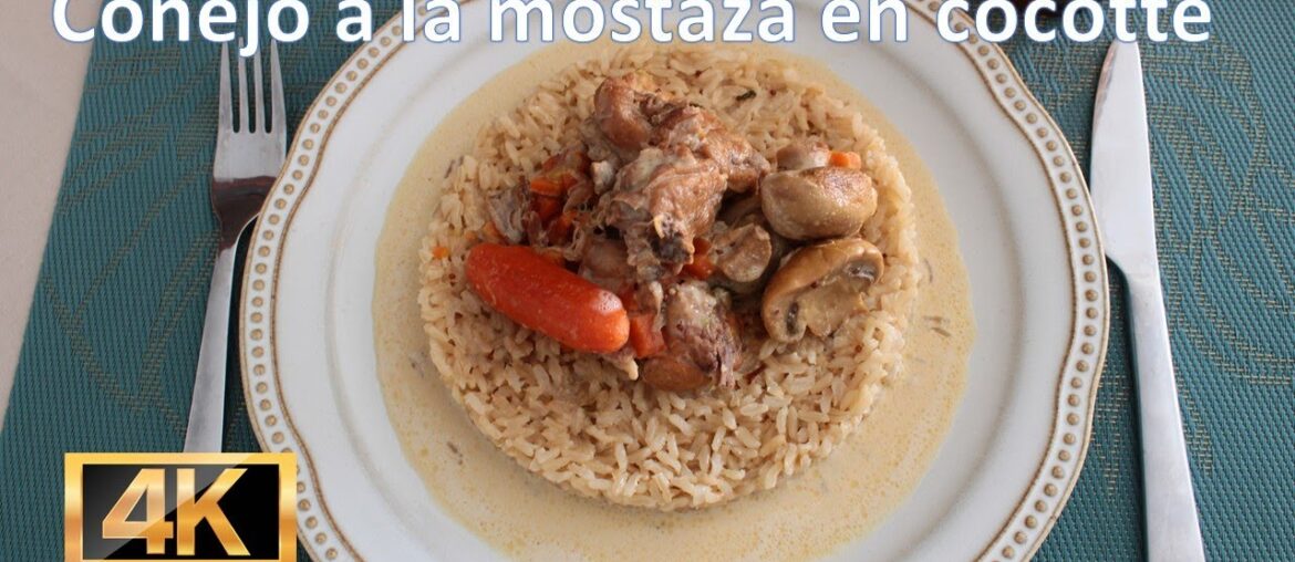 Receta francesa de cocotte de conejo a la mostaza Receta francesa de cocotte de conejo a la mostaza