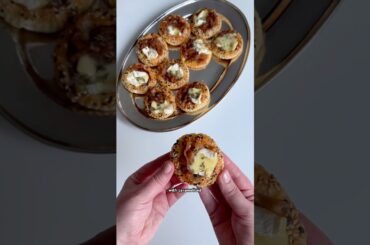 French Onion Brie Puff Pastry Bites for #thanksgiving #brie