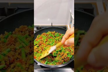Minced meat fried with French beans #desi food#viral video #minced meat