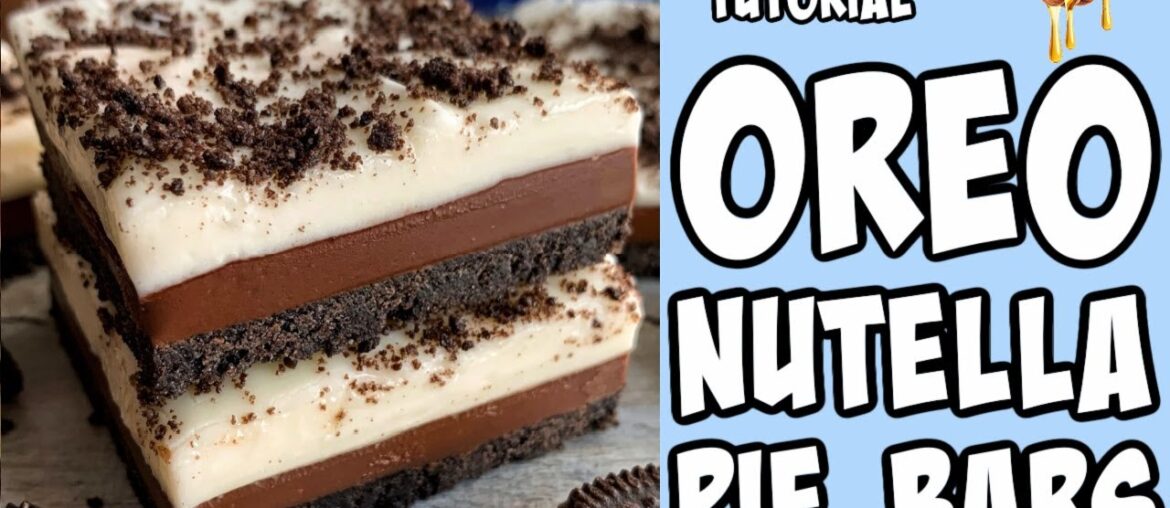 Oreo Nutella Pie Bars! Recipe tutorial #Shorts