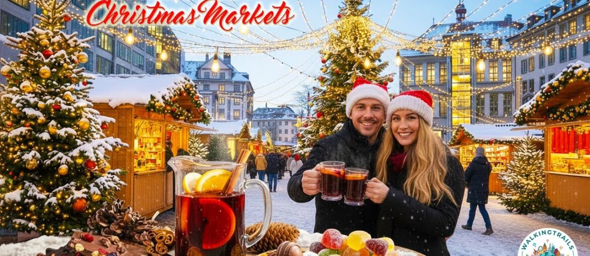 Europe's Christmas Capital - Strasbourg Christmas Markets Walking Tour in 4K Ultra HD with Captions