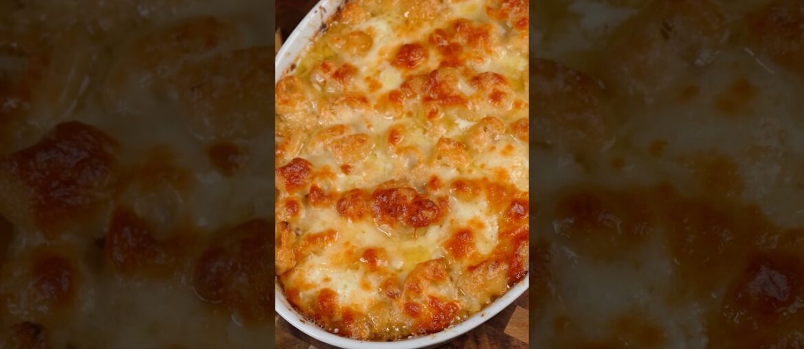 Creamy Baked Shellbows Mac & Cheese (Gratin-Style) #shorts