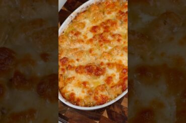 Creamy Baked Shellbows Mac & Cheese (Gratin-Style) #shorts