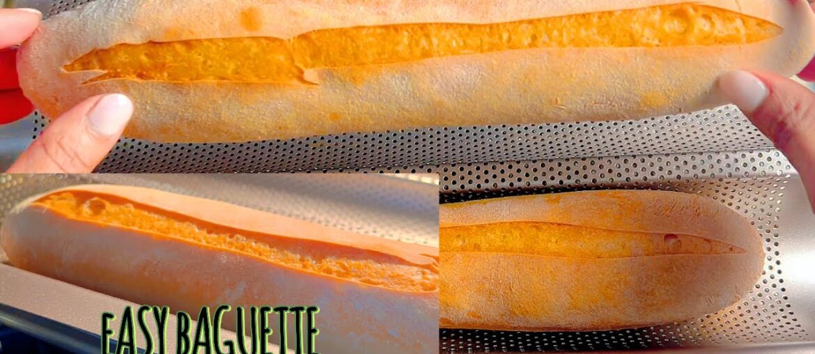 Perfect Beginner Baguette Recipe! No Knead, No Mixer, Just 5 Ingredients, French Bread,Crispy Crust!