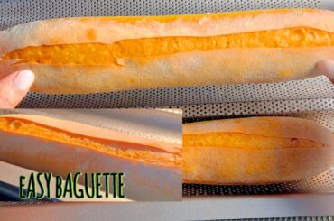 Perfect Beginner Baguette Recipe! No Knead, No Mixer, Just 5 Ingredients, French Bread,Crispy Crust!