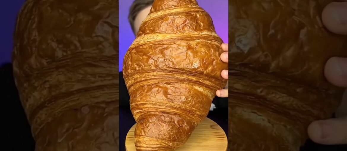 Huge French Croissant! Trying the Iconic French Bread Challenge! #eatingshow #eating #shorts
