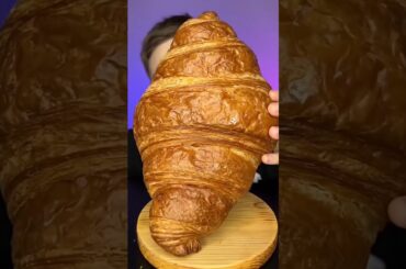 Huge French Croissant! Trying the Iconic French Bread Challenge! #eatingshow #eating #shorts