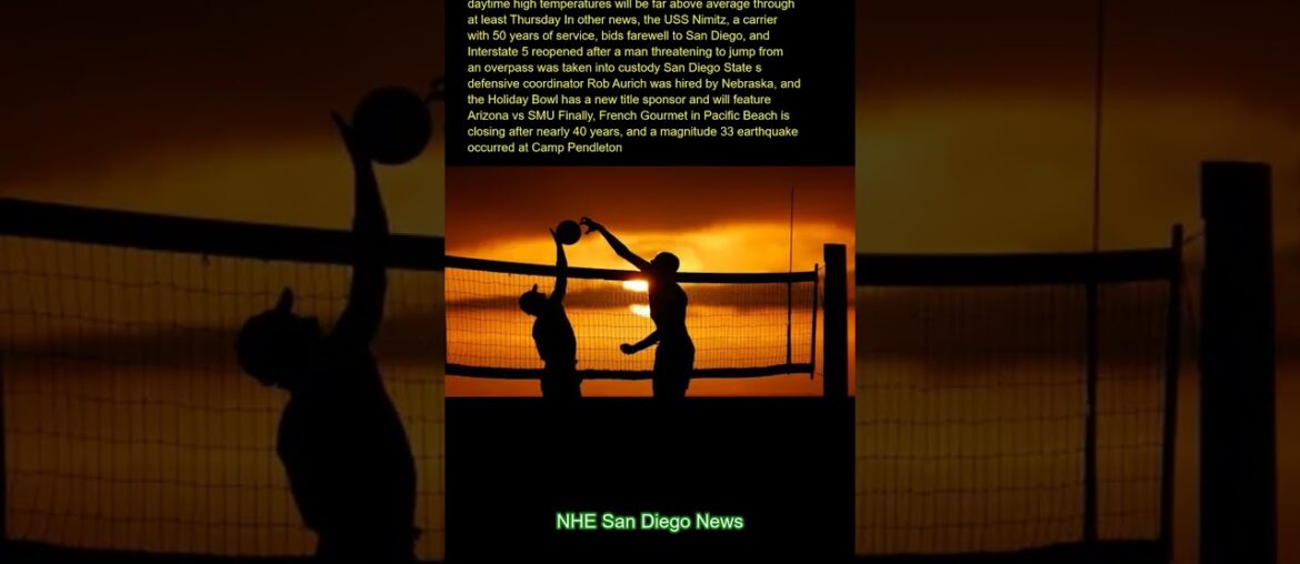 San Diego County is experiencing unseasonably warm, summer-like weather this week due to light-to-mo San Diego County is experiencing unseasonably warm, summer-like weather this week due to light-to-mo