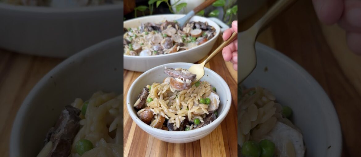 Chicken Sausage French Onion Orzo Bake #orzo #chickenrecipe #healthydinner Chicken Sausage French Onion Orzo Bake #orzo #chickenrecipe #healthydinner