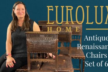 Renaissance Style Antique Dining Chairs (c.1890) | Hand-Carved Walnut & Leather