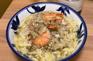 orzo with shrimps   a gift from the sea   cooking  full recipe and steps