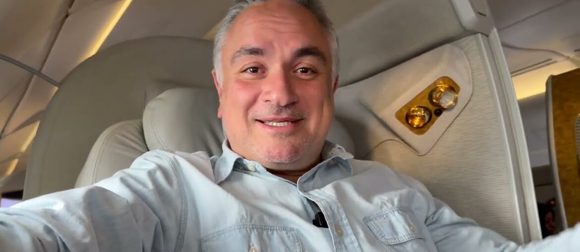 Emirates A380, First Class Perfection: Fine-Dining in the Sky. Showers in the Air. Vienna Airport Emirates A380, First Class Perfection: Fine-Dining in the Sky. Showers in the Air. Vienna Airport