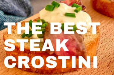 STEAK CROSTINI WITH HORSERADISH CREAM