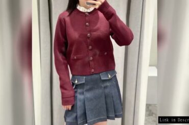 Wine Red Coat Temperament Contrasting Lace Collar Patchwork Knitted Cardigan ,high-quality S Home 24
