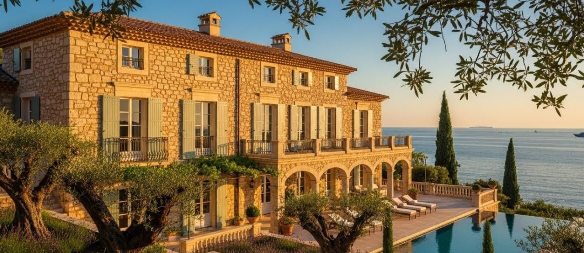 Inside a $95M French Riviera Stone Villa | Cap d'Antibes Mediterranean Palace Estate