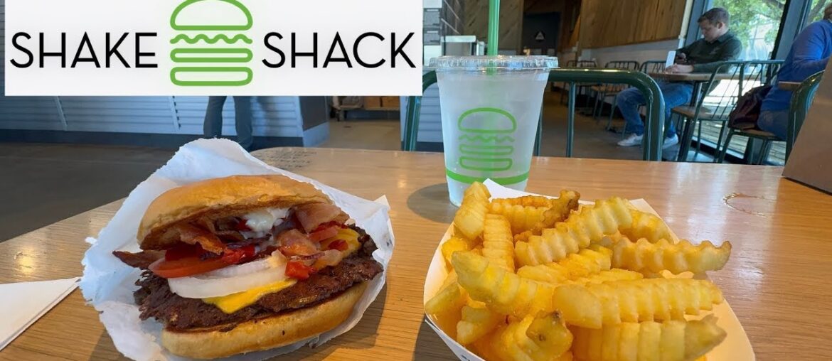 Shake Shack Eating SmokeShack Cheese Burger With Bacon and Fries POV Mukbang Shake Shack Eating SmokeShack Cheese Burger With Bacon and Fries POV Mukbang