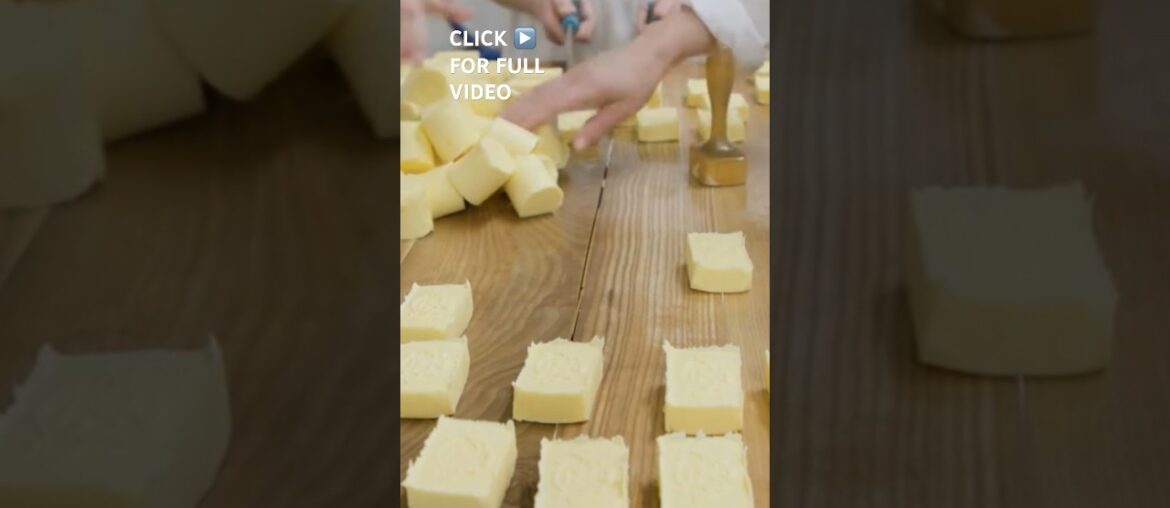 At Maison Bordier, 350 tons of #butter are churned, kneaded, and shaped by hand every year. #france