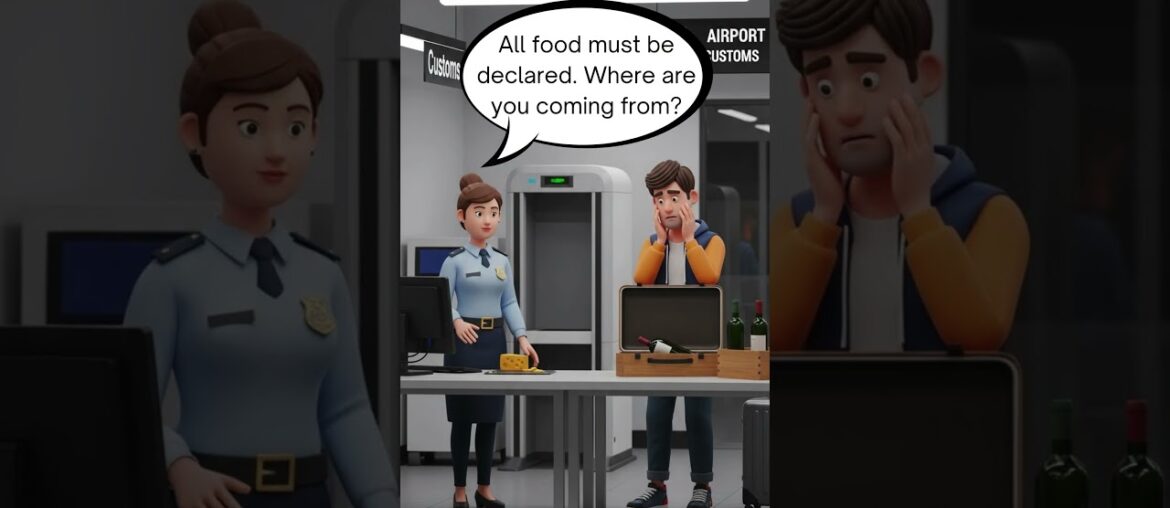 Learn English Through Real Airport Customs Mistakes and Consequences B1 B2 #englishconversation Learn English Through Real Airport Customs Mistakes and Consequences B1 B2 #englishconversation