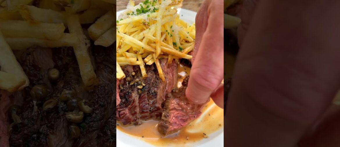 Steak au poivre | French classics | #steak #chips #classic #french #chef #foodie
