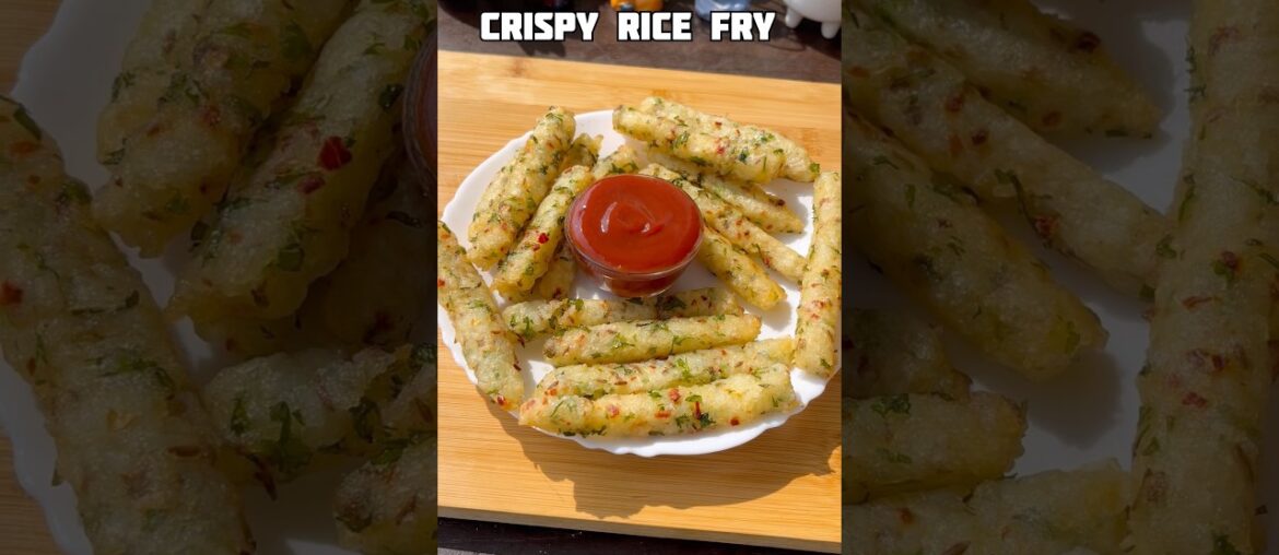 Crispy rice fry #shorts #recipe #leftoverrice #fries #snacks #trending #viral #shortsfeed #cooking Crispy rice fry #shorts #recipe #leftoverrice #fries #snacks #trending #viral #shortsfeed #cooking