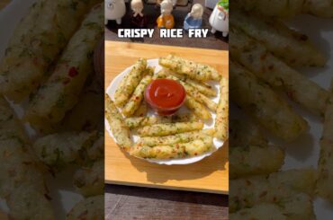 Crispy rice fry #shorts #recipe #leftoverrice #fries #snacks #trending #viral #shortsfeed #cooking
