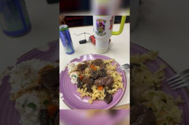 Day after Christmas at work at the fire Station made some Beef Bourguignon, Classic French dish