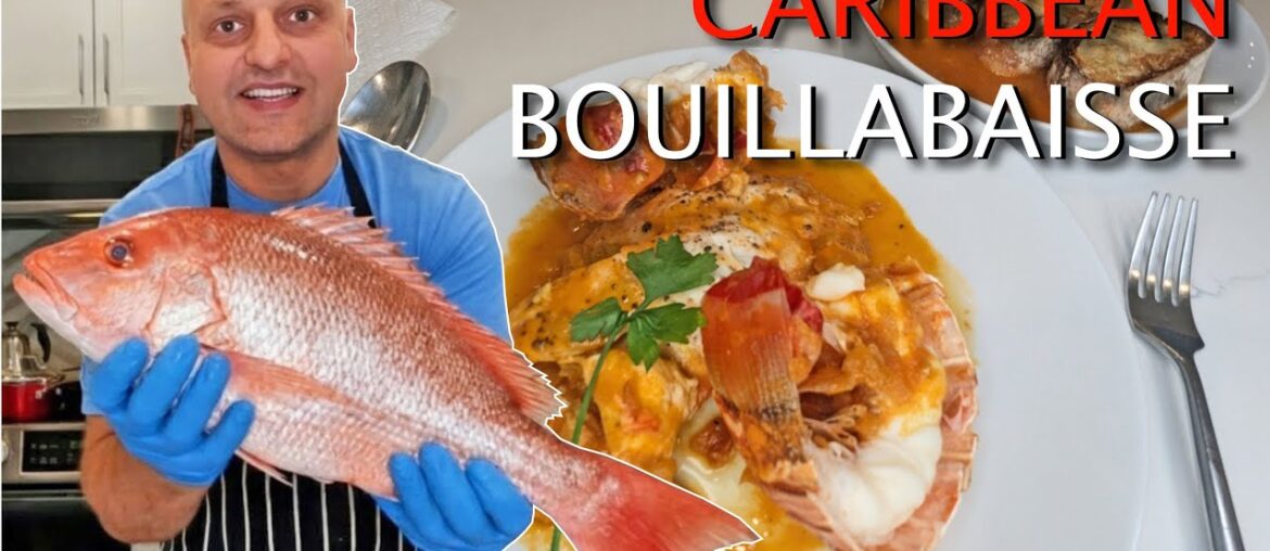 Caribbean Luxury Bouillabaisse: Red Snapper & Spiny Lobster Tail