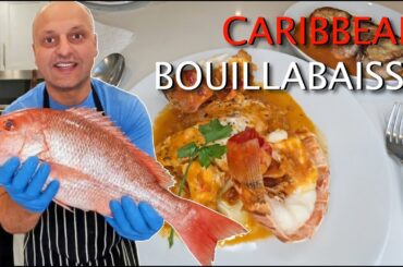Caribbean Luxury Bouillabaisse: Red Snapper & Spiny Lobster Tail