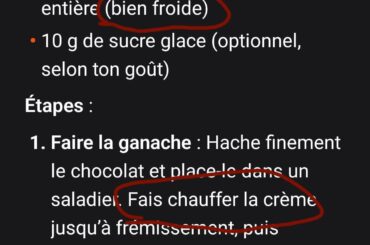 Cette recette de mousse au chocolat à base de ganache...
