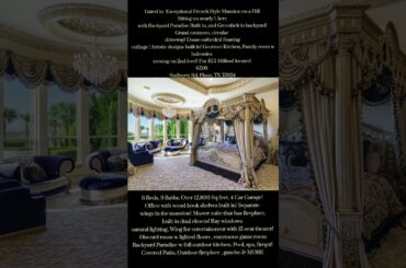 Gated in- Exceptional French Style Mansion on a Hill, Over nearly 1 acre w dome cathedral ceilings