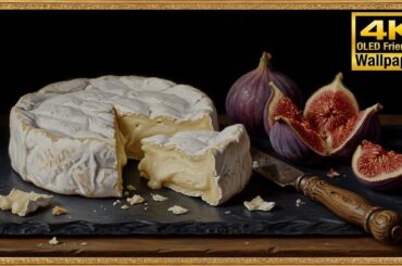 4K TV Art - Brie Cheese & Fresh Figs - Gourmet Rustic Dining