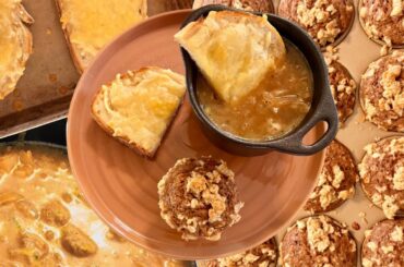 French Onion Soup with Meatballs & Moist Applesauce Muffins Recipe | Easy Alternate Recipes