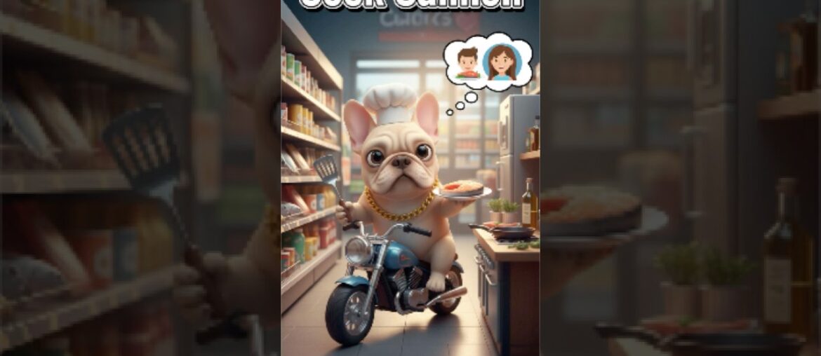 Tiny Chef: French Bulldog Goes Grocery Shopping & Cooks! #shorts #cute #animal #trending Tiny Chef: French Bulldog Goes Grocery Shopping & Cooks! #shorts #cute #animal #trending