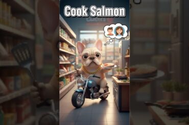 Tiny Chef: French Bulldog Goes Grocery Shopping & Cooks! #shorts #cute #animal #trending