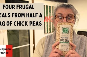 Four frugal meals from half a bag of chick peas. #frugal #chickpeas #challenge