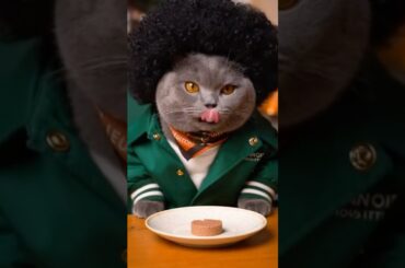 Posh Cat dining in French Restaurant #viralcats #funny #funnycats #asmr #cuteanimals #catvideos