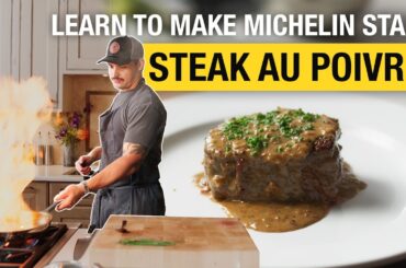 How a Chef Makes Steak Au Poivre in a Michelin Star Restaurant (Easy, elevated recipes)
