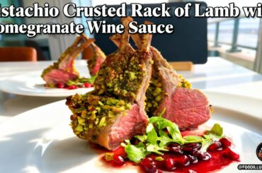 Pistachio Crusted Rack of Lamb with Pomegranate Wine Sauce | French Bistro Style