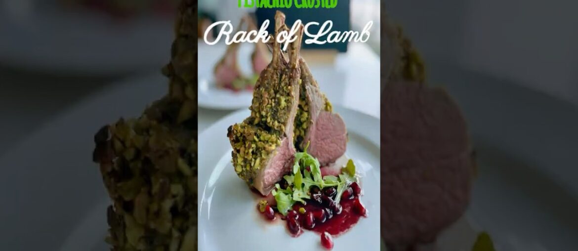 Pistachio Crusted Rack of Lamb with Pomegranate Wine Sauce | French Bistro Style