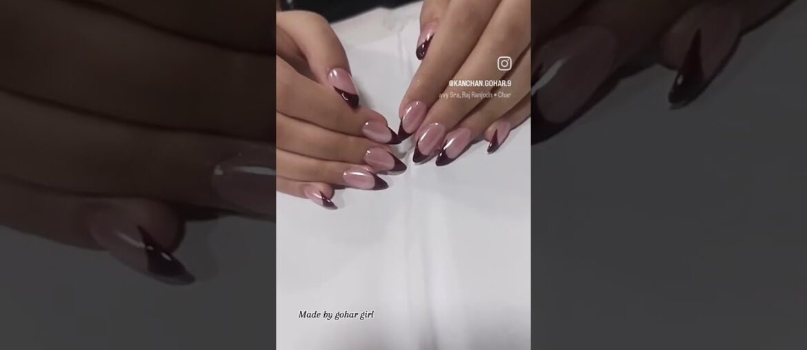 #extension #simple wine french tips with crome nails