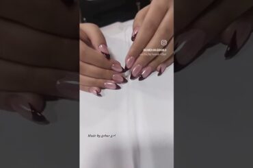 #extension #simple wine french tips with crome nails