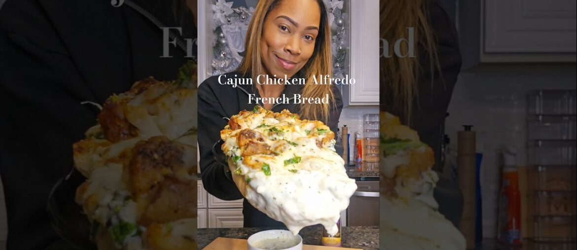 Cajun Chicken Alfredo French Bread Recipe #cookingwithdimples #recipe #Appetizers