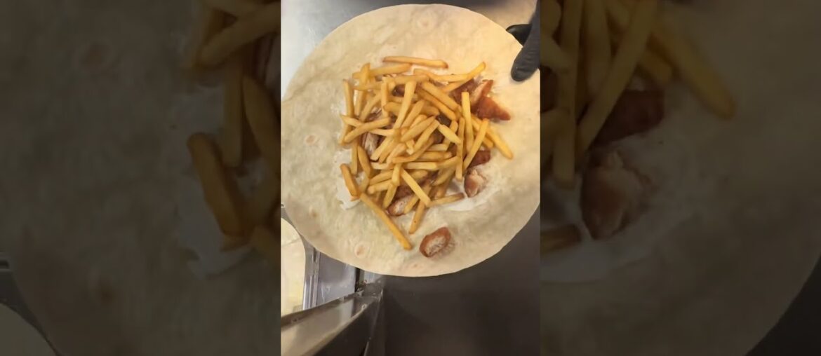 French Tacos Viande Nuggets Sauce Mayonnaise & Blanche & Gruyère #BR3 #tacos #eating #FrenchTacos